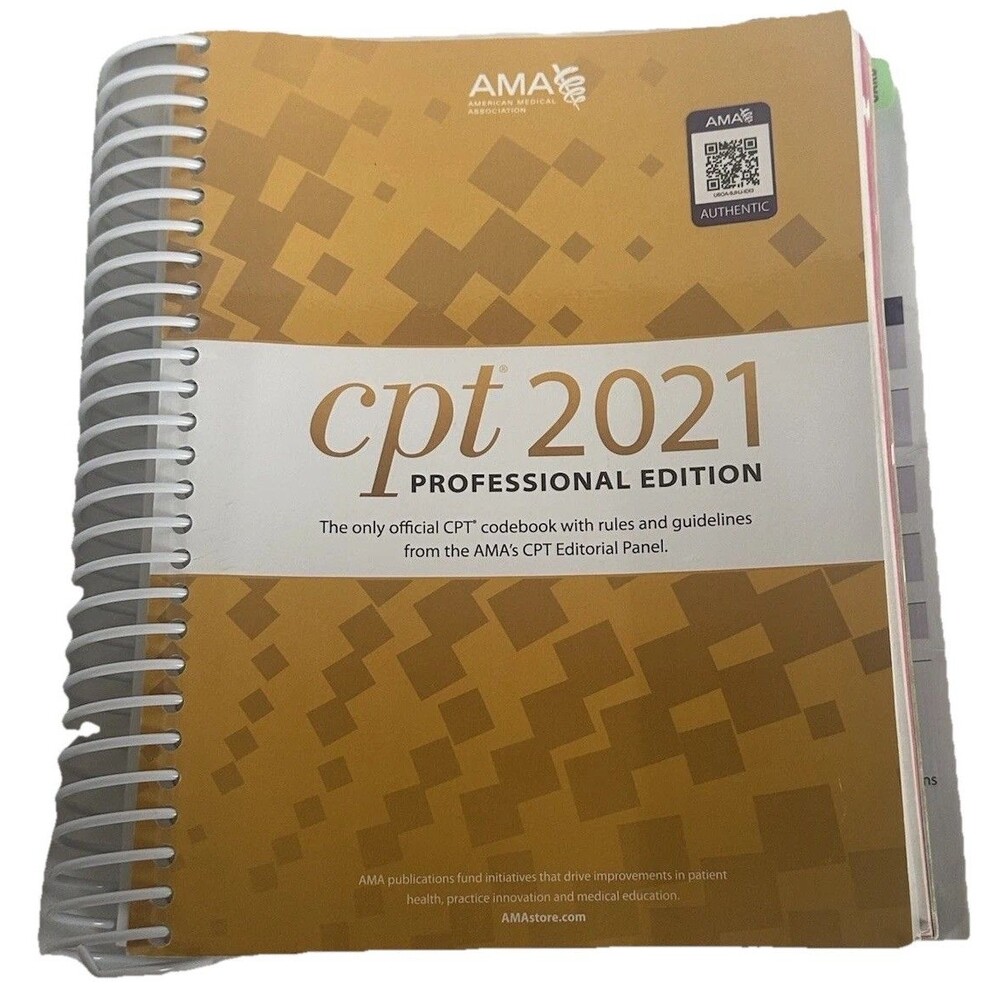 AMA CPT 2021 Professional Edition Spiral Tabbed Medical Coding Book Manual